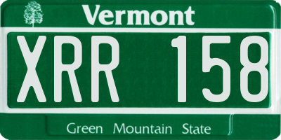VT license plate XRR158