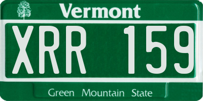 VT license plate XRR159