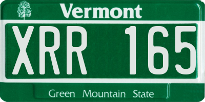 VT license plate XRR165