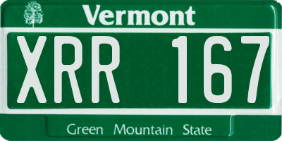VT license plate XRR167
