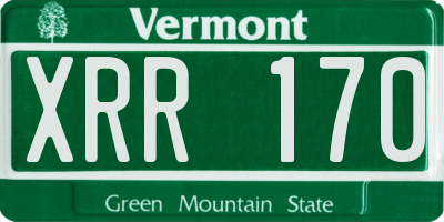 VT license plate XRR170