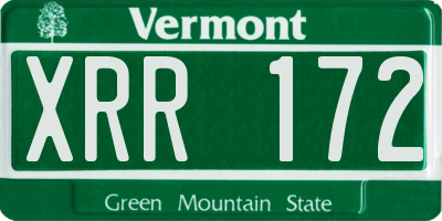 VT license plate XRR172