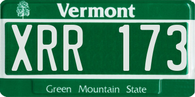 VT license plate XRR173