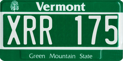 VT license plate XRR175