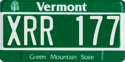 VT license plate XRR177