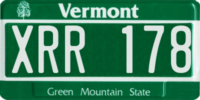 VT license plate XRR178