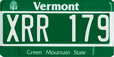 VT license plate XRR179