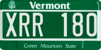 VT license plate XRR180