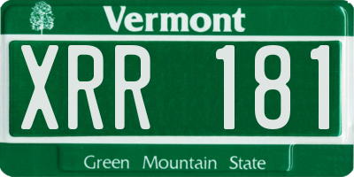 VT license plate XRR181