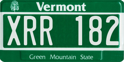 VT license plate XRR182