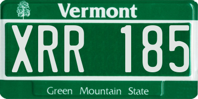 VT license plate XRR185