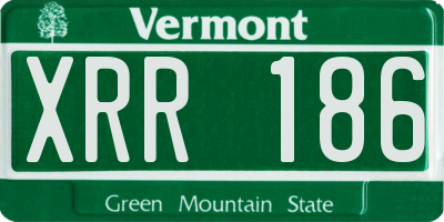 VT license plate XRR186