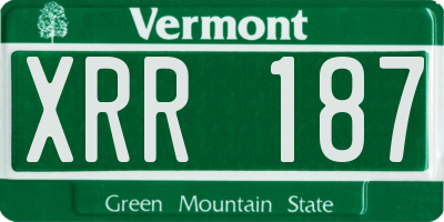 VT license plate XRR187