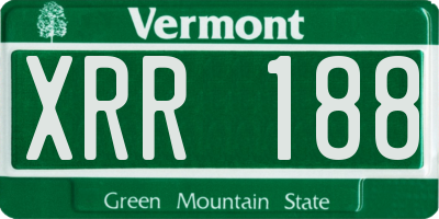 VT license plate XRR188
