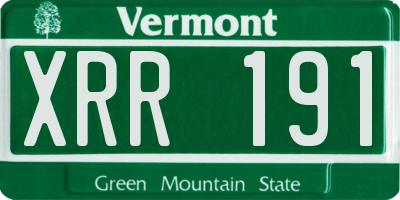 VT license plate XRR191