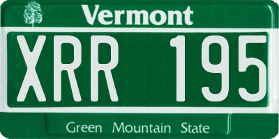 VT license plate XRR195