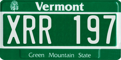 VT license plate XRR197