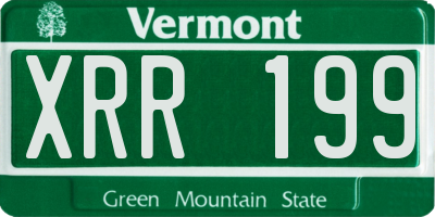 VT license plate XRR199