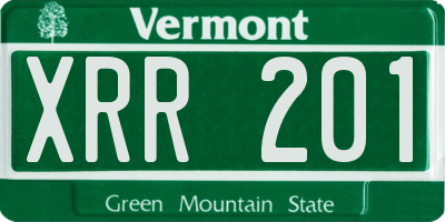 VT license plate XRR201