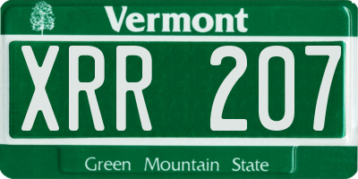 VT license plate XRR207