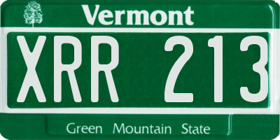 VT license plate XRR213