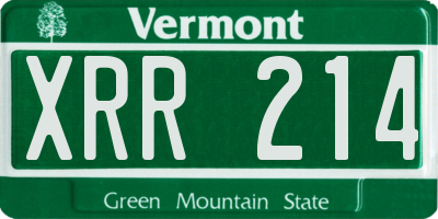 VT license plate XRR214