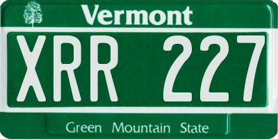 VT license plate XRR227