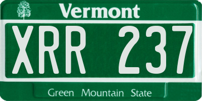 VT license plate XRR237