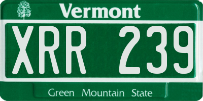 VT license plate XRR239