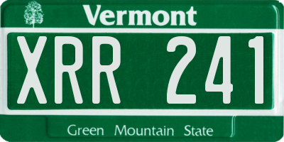 VT license plate XRR241