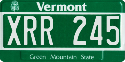VT license plate XRR245