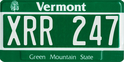 VT license plate XRR247