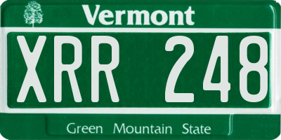 VT license plate XRR248