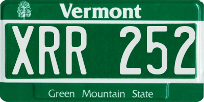 VT license plate XRR252