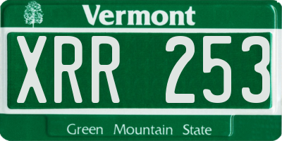 VT license plate XRR253