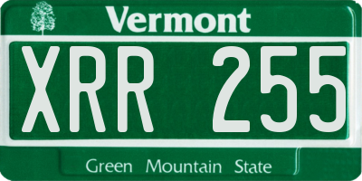 VT license plate XRR255