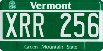 VT license plate XRR256