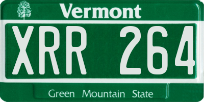 VT license plate XRR264