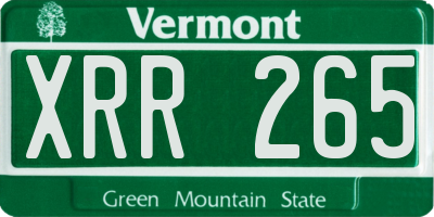 VT license plate XRR265