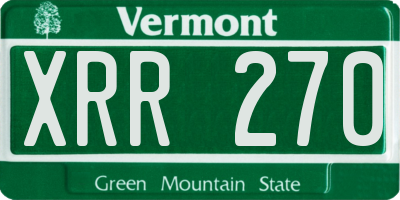 VT license plate XRR270