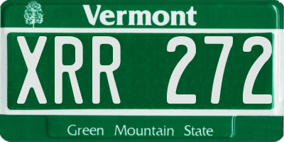 VT license plate XRR272