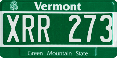 VT license plate XRR273