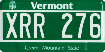 VT license plate XRR276