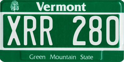 VT license plate XRR280
