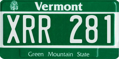 VT license plate XRR281