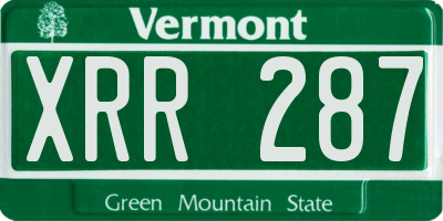 VT license plate XRR287