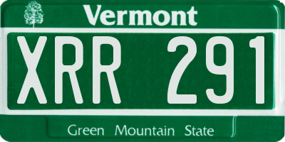 VT license plate XRR291
