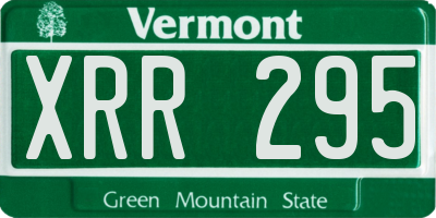 VT license plate XRR295