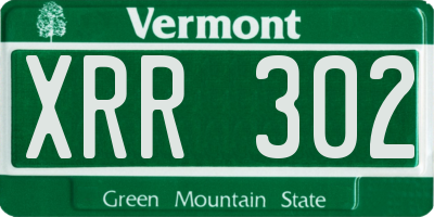 VT license plate XRR302