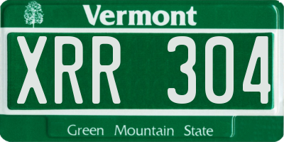 VT license plate XRR304